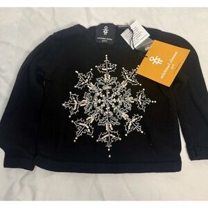 Vintage Michael Simon Christmas Sweater Winter Sparkly Sequin Snowflake 4T Y2K